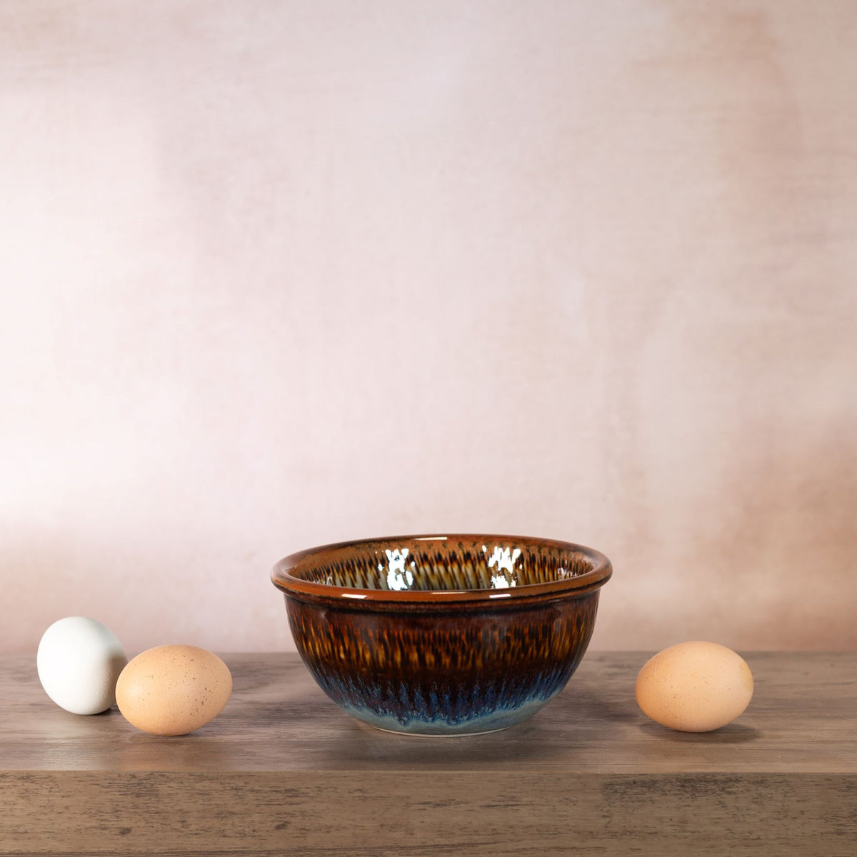 Handmade Pottery 6 Inch Mixing Bowl in Purple Hamada pattern made by Georgetown Pottery in Maine