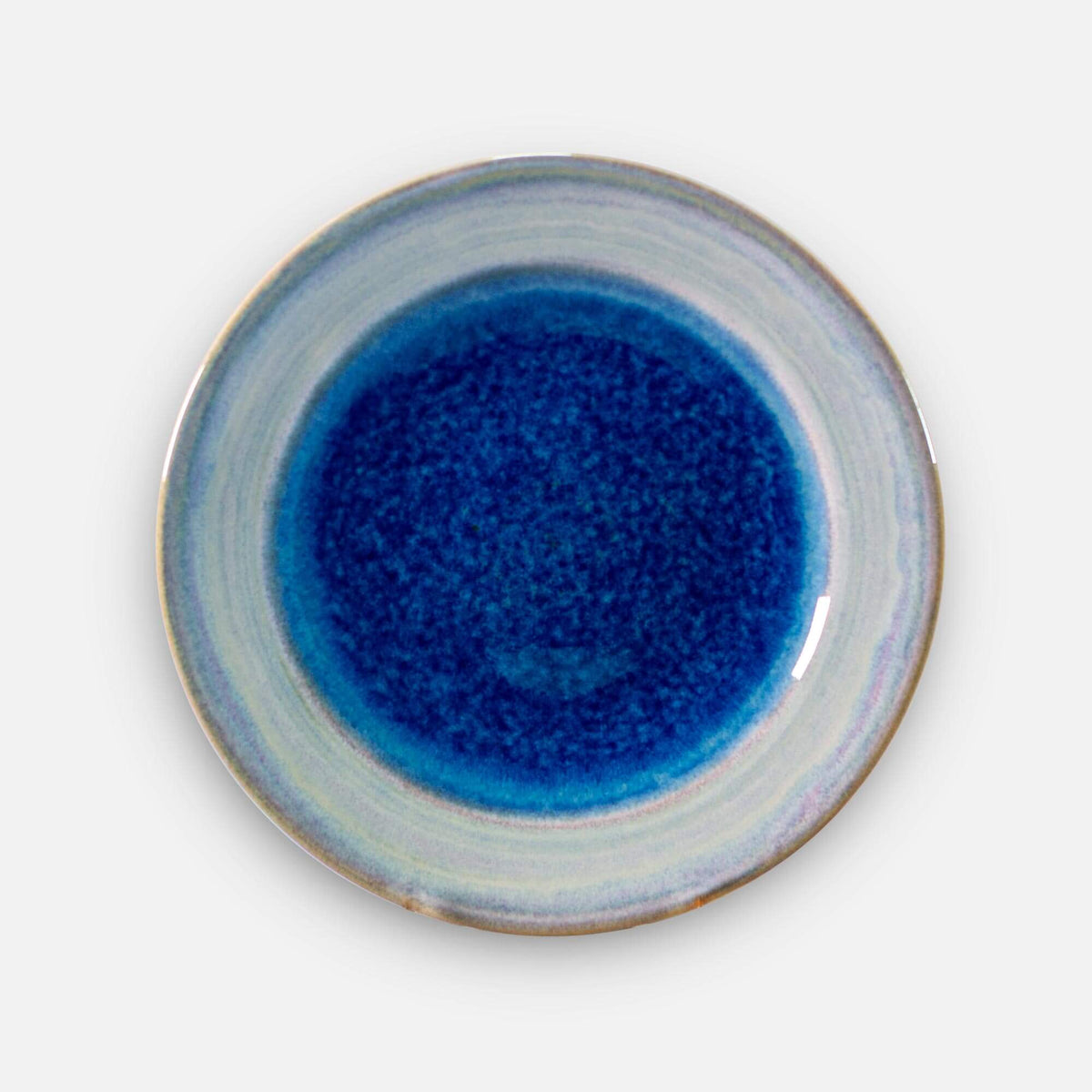 Handmade Pottery Classic Dinner Plate in Cobalt pattern made by Georgetown Pottery in Maine