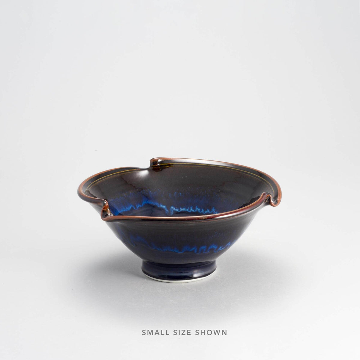 andmade Pottery Signature Wave Bowl in Blue Hamada pattern made by Georgetown Pottery in Maine