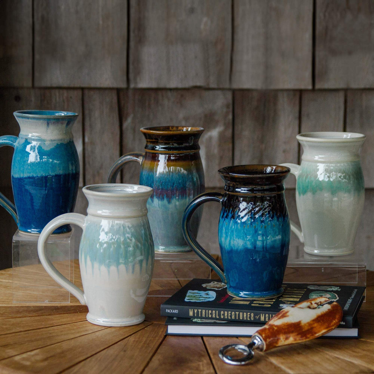 Handmade Pottery Beer Stein made by Georgetown Pottery in Maine