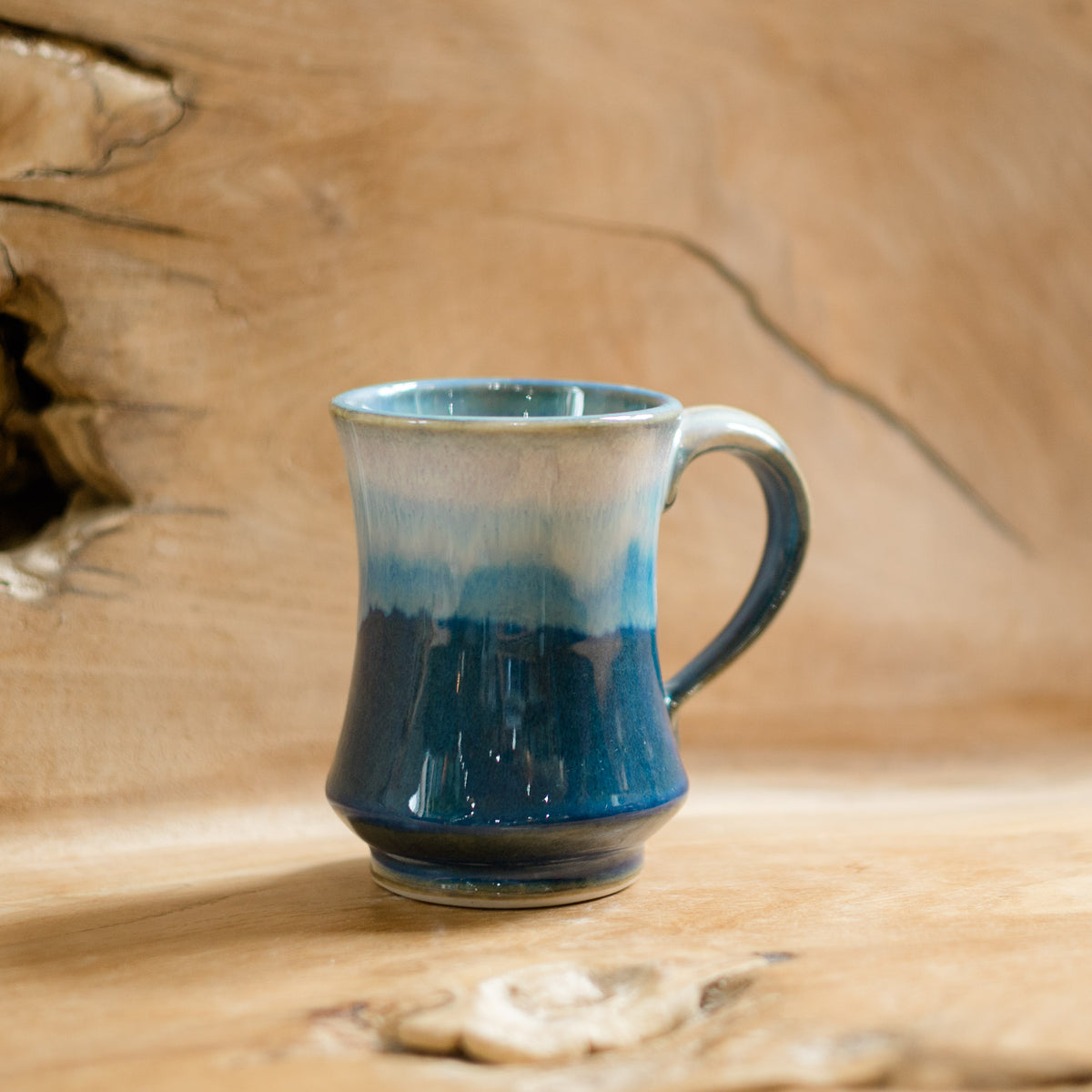 Pedestal Mug in Cobalt made by Georgetown Pottery in Maine 
