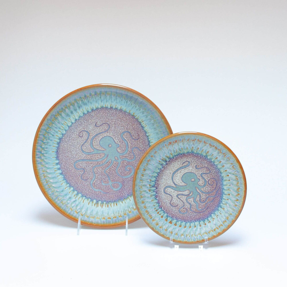 Handmade Pottery Rimless Dessert Plate made by Georgetown Pottery in Maine