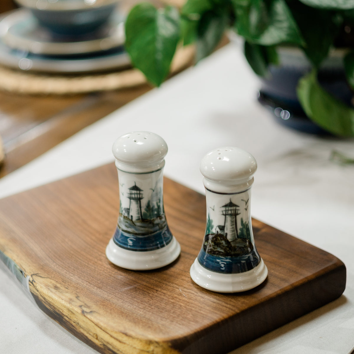 Handmade ceramic Salt & Pepper set  made by Georgetown Pottery in Maine