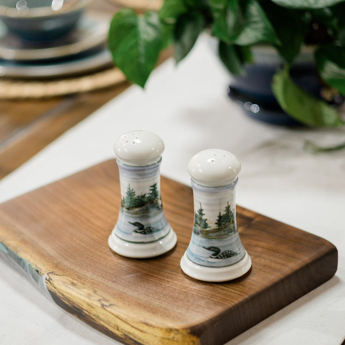 Handmade ceramic Salt & Pepper set  made by Georgetown Pottery in Maine