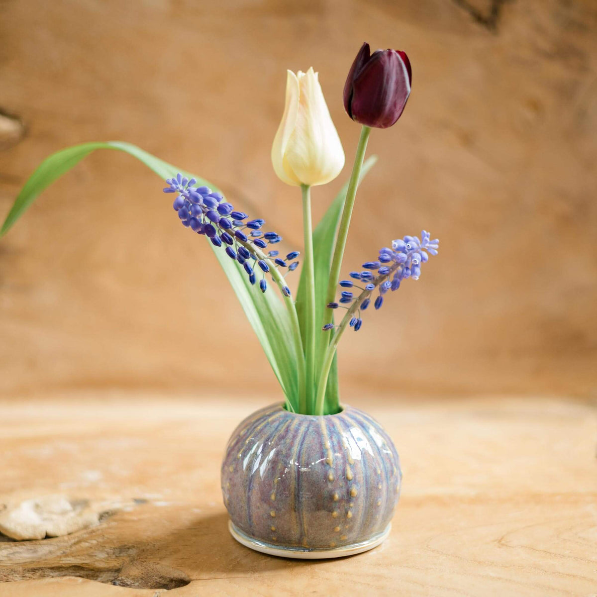 Urchin Ikebana Vase in Island Sunset by Georgetown Pottery, made in Maine 